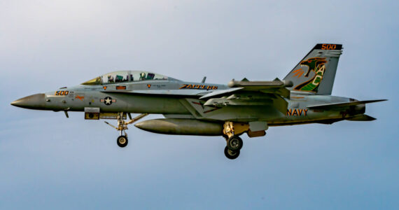 Joe A. Kunzler | Simple Flying
A Growler with VAQ-130 Zappers flies near OLF Coupeville.