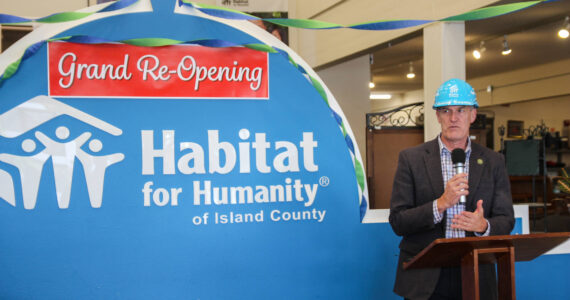 Photo by Luisa Loi
Rick Larsen attended Habitat for Humanity's grand reopening of the store on Pioneer Way, a building he secured $2 million for.