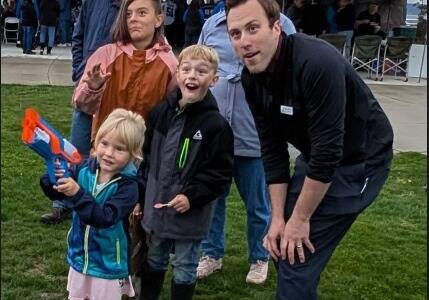 Stucky mingles with citizens of all ages (photo: North Whidbey Pool Park & Recreation social media)