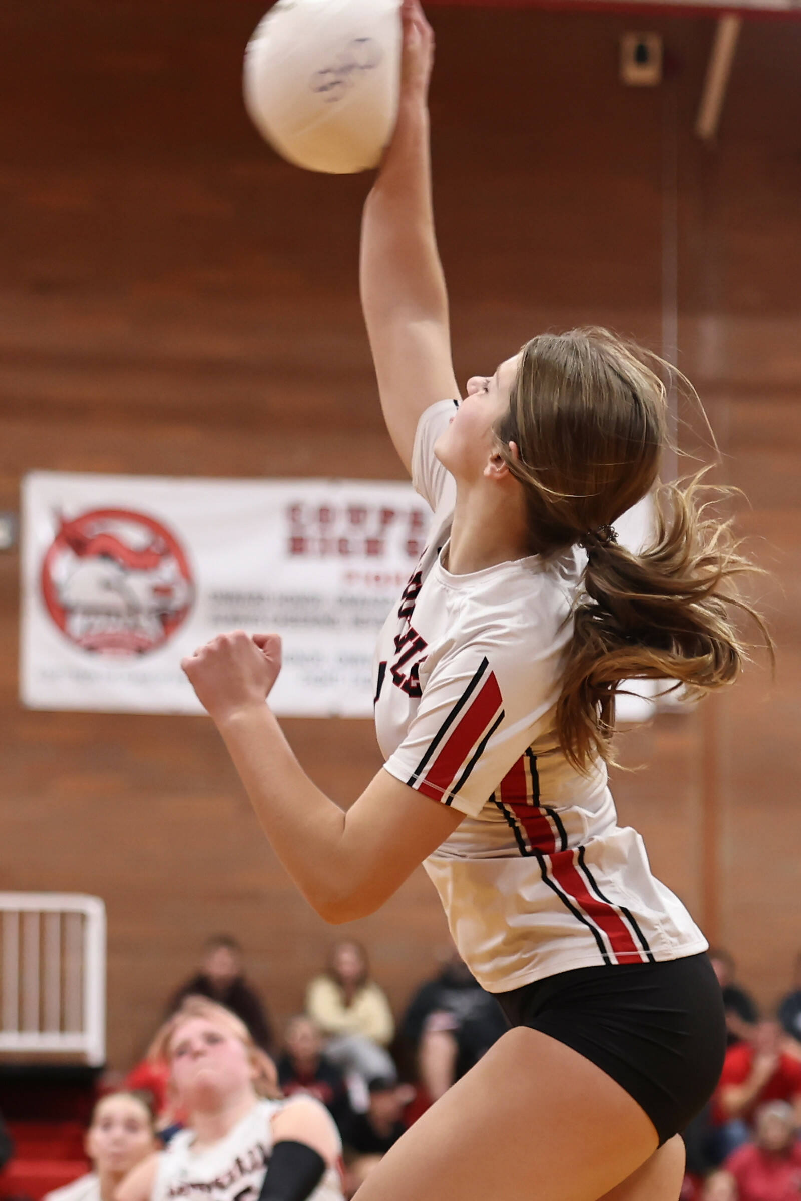 (John Fisken photo)
Mia Farris crushes the ball earlier in the year.