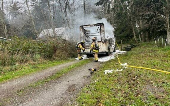 (Photo provided)
Firefighters responded to a blazing delivery truck late Wednesday morning.