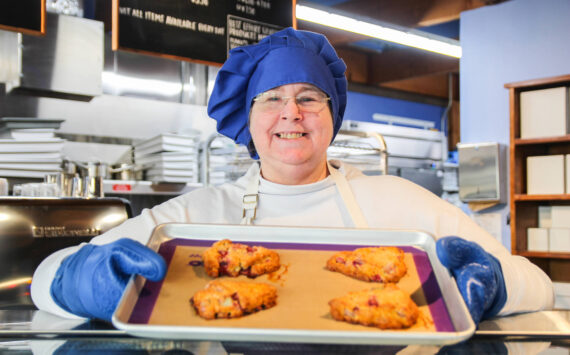 Photo by Luisa Loi
Teri Harget holds some freshly-baked scones.