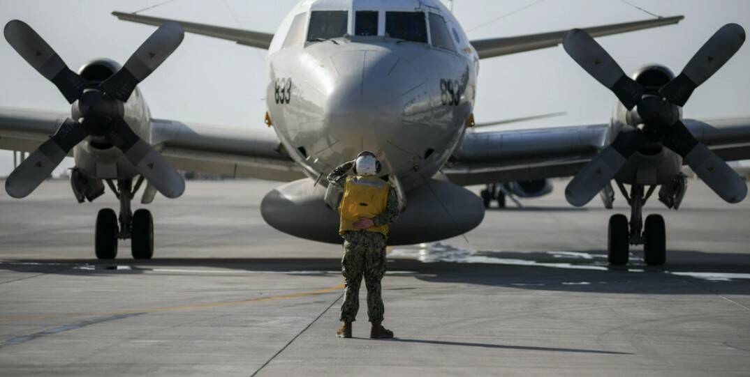 Photo provided
A U.S. Navy EP-3E Airborne Reconnaissance Integrated Electronic System (ARIES) II, assigned to the “World Watchers” of Fleet Air Reconnaissance Squadron 1 (VQ-1), prepares to take flight within the U.S. 5th Fleet area of operation.